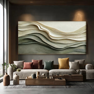 3D Textured Abstract Art | Ivory Current