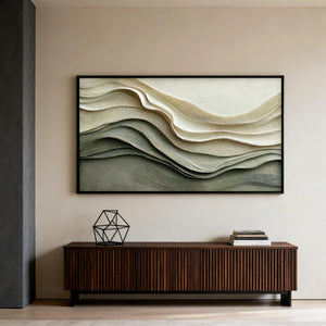 3D Textured Abstract Art | Ivory Current