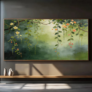 3D Textured Floral Art | Verdant Branches