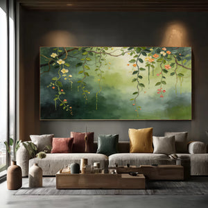 3D Textured Floral Art | Verdant Branches