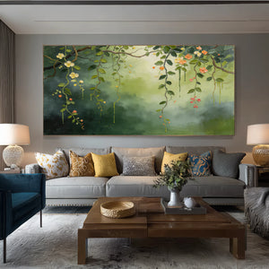 3D Textured Floral Art | Verdant Branches