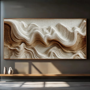 3D Textured Abstract Art | Ivory Drift