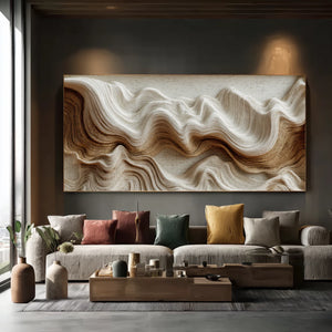 3D Textured Abstract Art | Ivory Drift
