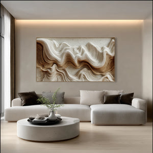 3D Textured Abstract Art | Ivory Drift