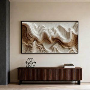 3D Textured Abstract Art | Ivory Drift