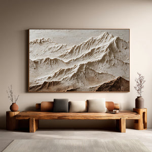 3D Textured Mountain Art | Alpine Relief