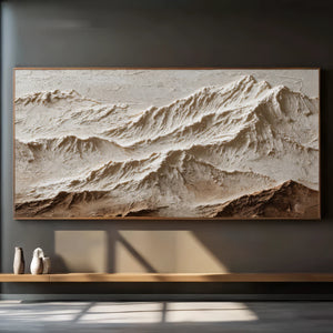 3D Textured Mountain Art | Alpine Relief
