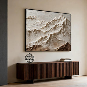 3D Textured Mountain Art | Alpine Relief