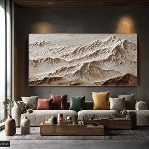 3D Textured Mountain Art | Alpine Relief