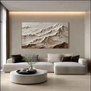 3D Textured Mountain Art | Alpine Relief