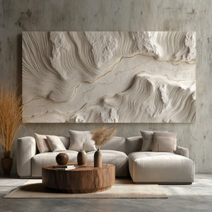 3D Textured Abstract Art | Gilded Flow