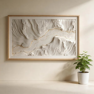 3D Textured Abstract Art | Gilded Flow