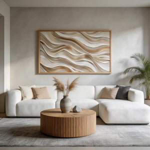 3D Textured Abstract Art | Sandstone Waves