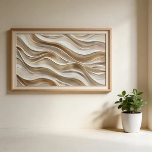 3D Textured Abstract Art | Sandstone Waves