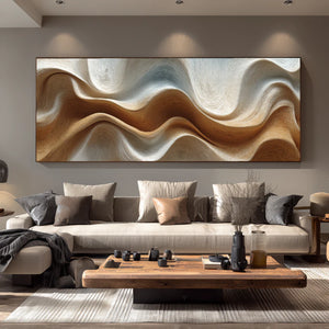 3D Textured Abstract Art | Bronze Current