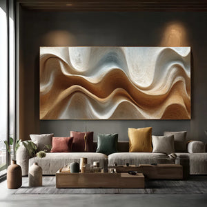 3D Textured Abstract Art | Bronze Current