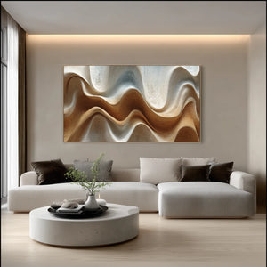 3D Textured Abstract Art | Bronze Current