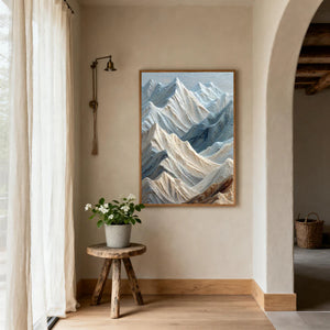3D Textured Mountain Art | Alpine Ridges