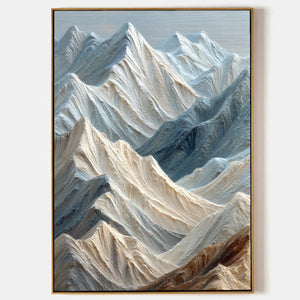 3D Textured Mountain Art | Alpine Ridges