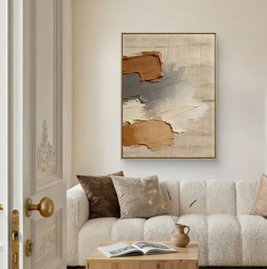 3D Textured Abstract Art | Linen Earth Study