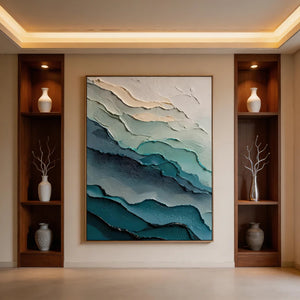 3D Textured Ocean Art | Layered Tides