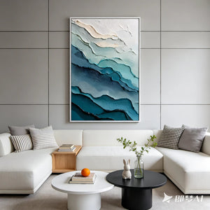 3D Textured Ocean Art | Layered Tides