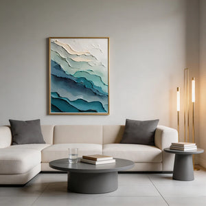 3D Textured Ocean Art | Layered Tides
