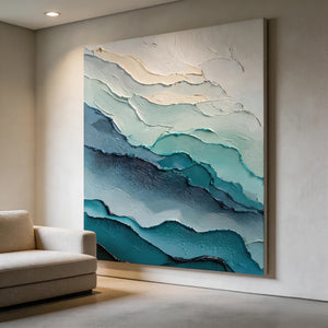 3D Textured Ocean Art | Layered Tides