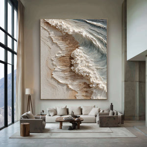 3D Textured Ocean Art | Tidal Foam