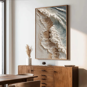 3D Textured Ocean Art | Tidal Foam