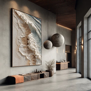 3D Textured Ocean Art | Tidal Foam