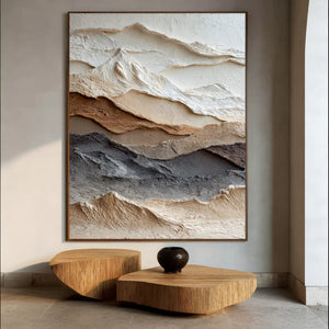 3D Textured Mountain Art | Layered Horizons