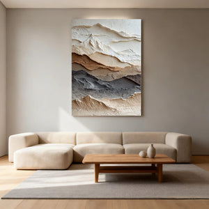 3D Textured Mountain Art | Layered Horizons