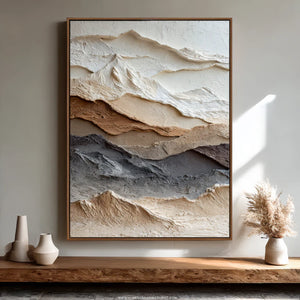 3D Textured Mountain Art | Layered Horizons