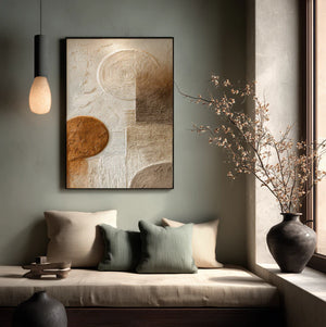3D Textured Abstract Art | Earthen Circles