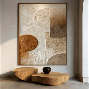 3D Textured Abstract Art | Earthen Circles