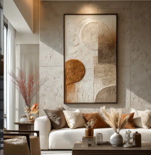 3D Textured Abstract Art | Earthen Circles