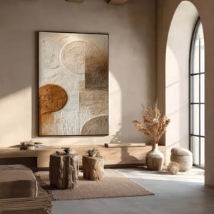 3D Textured Abstract Art | Earthen Circles