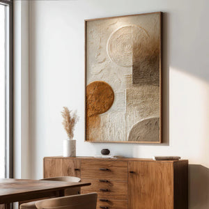3D Textured Abstract Art | Earthen Circles