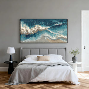 3D Textured Ocean Art | Blue Tides