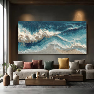 3D Textured Ocean Art | Blue Tides