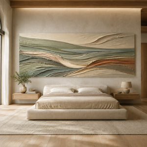 Curved Expanse | Multi‑Hue Textured Abstract Wall Piece