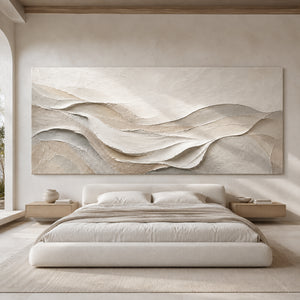 Neutral Drift | Beige Grey Textured Abstract Wall Piece