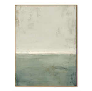 Quiet Sage Horizon | Minimalist Abstract Landscape Wall Art