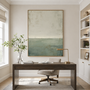 Quiet Sage Horizon | Minimalist Abstract Landscape Wall Art