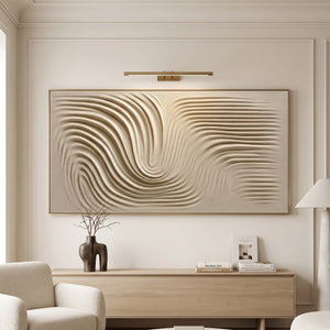 Minimal Thick‑Texture Abstract Art | Cream Vortex Flow
