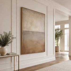 Warm Sand Horizon | Minimalist Abstract Landscape Wall Art