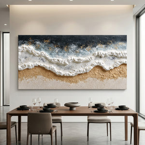 Speckled Metallic Drift | 3D Impasto Wall Art