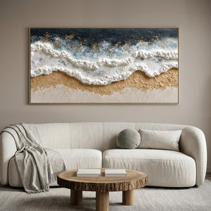 Speckled Metallic Drift | 3D Impasto Wall Art