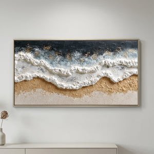 Speckled Metallic Drift | 3D Impasto Wall Art